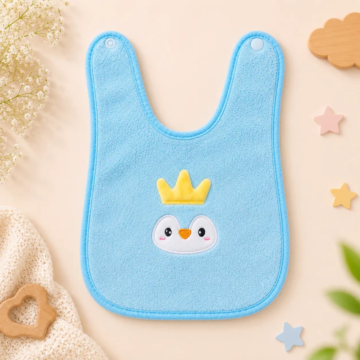 Baby Bib Coral Fleece | Blue