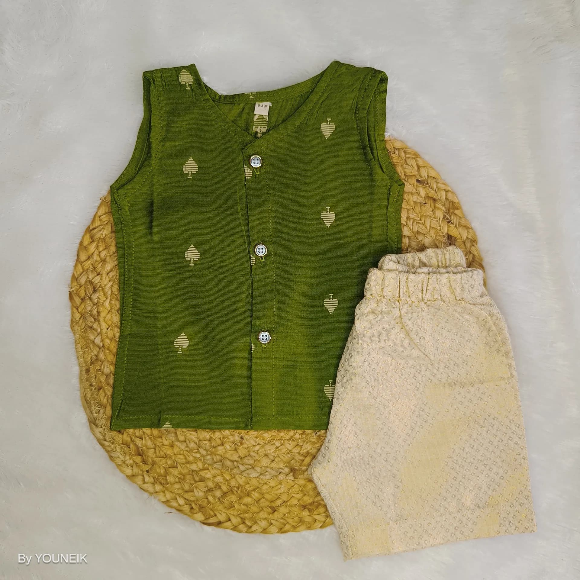 Baby Ethnic Jabla Shorts Set EJS21  Fren Green Spade