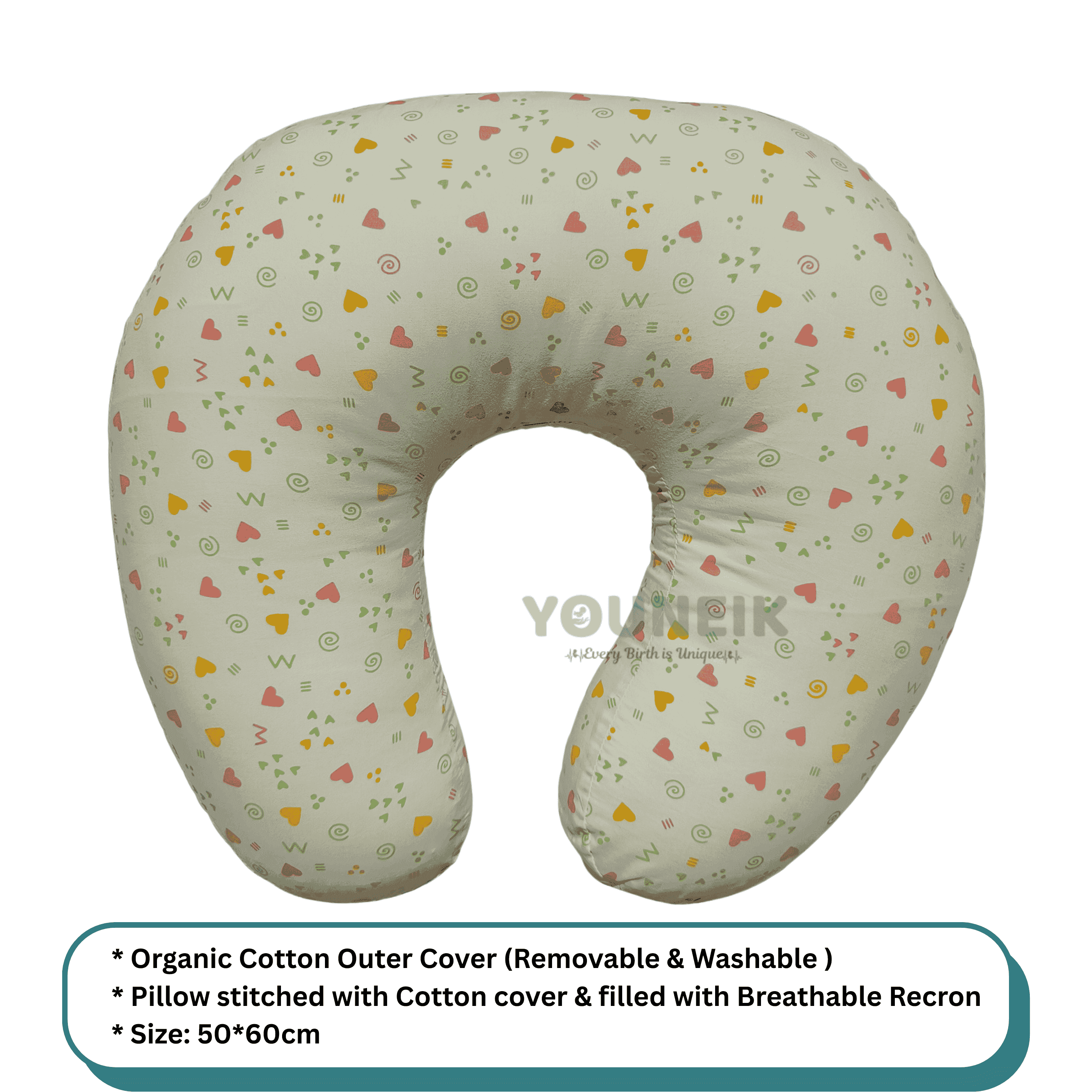 Feeding Pillow - Green Heart 