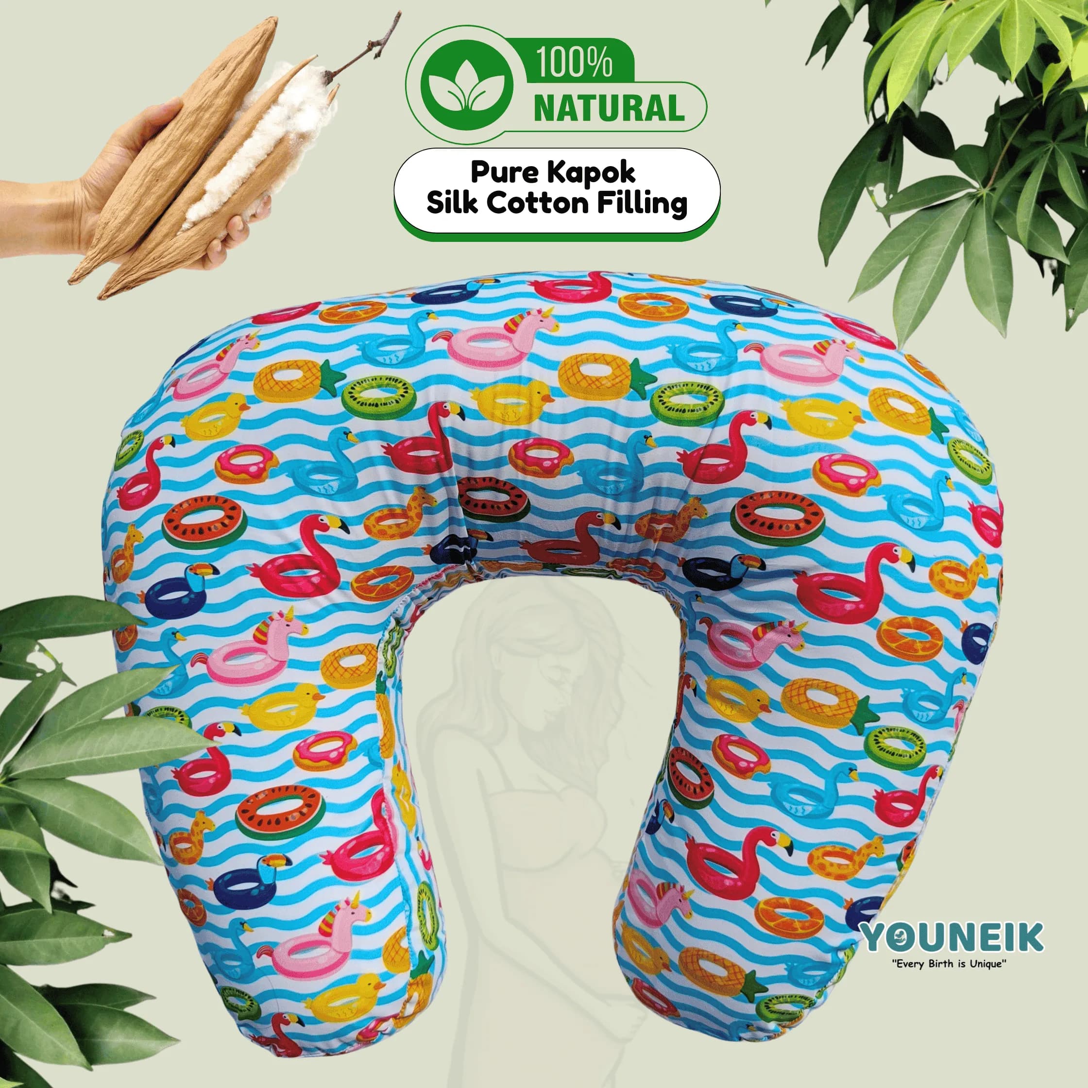 100% Pure Kapok Silk Cotton Feeding Pillow