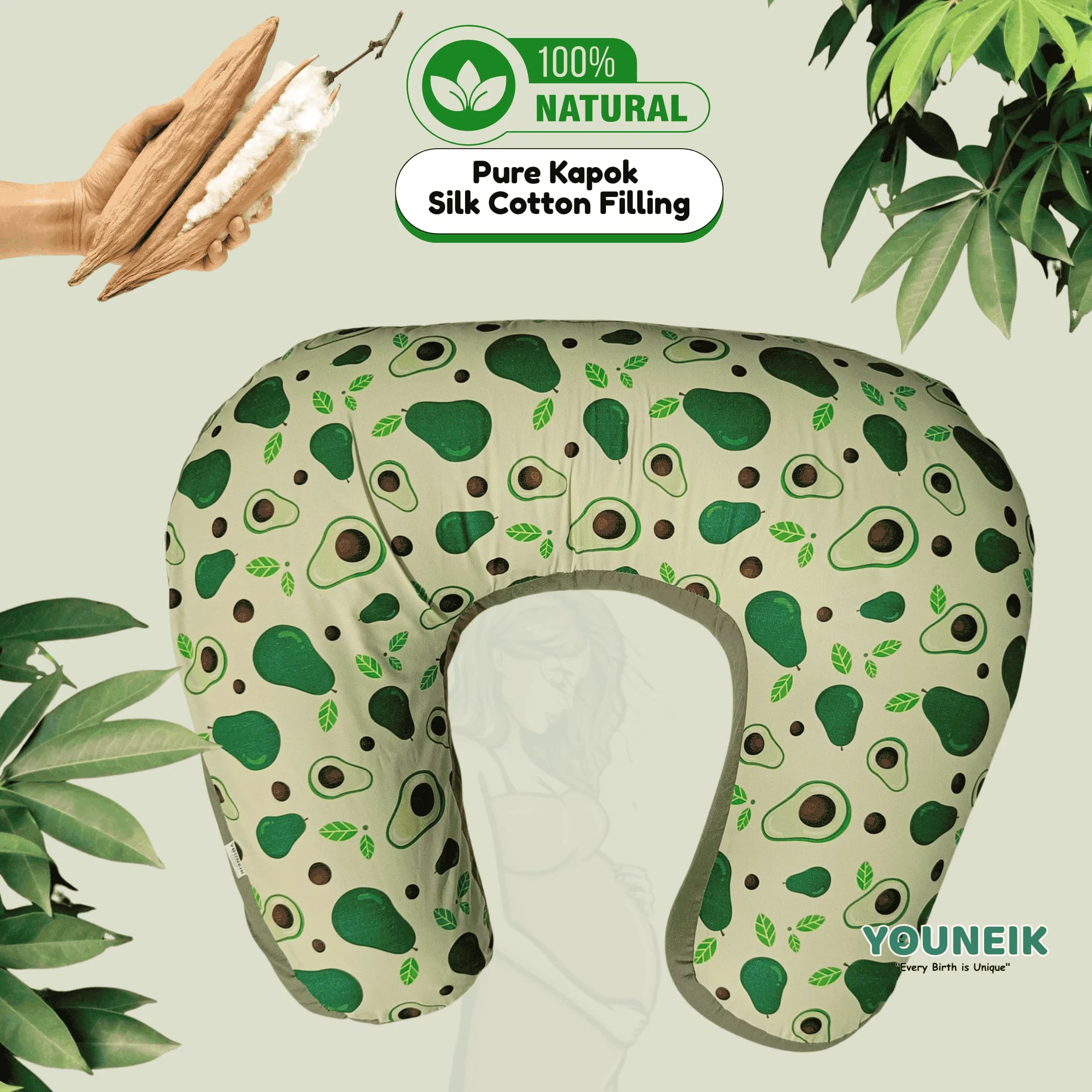 100% Pure Kapok Silk Cotton Feeding Pillow