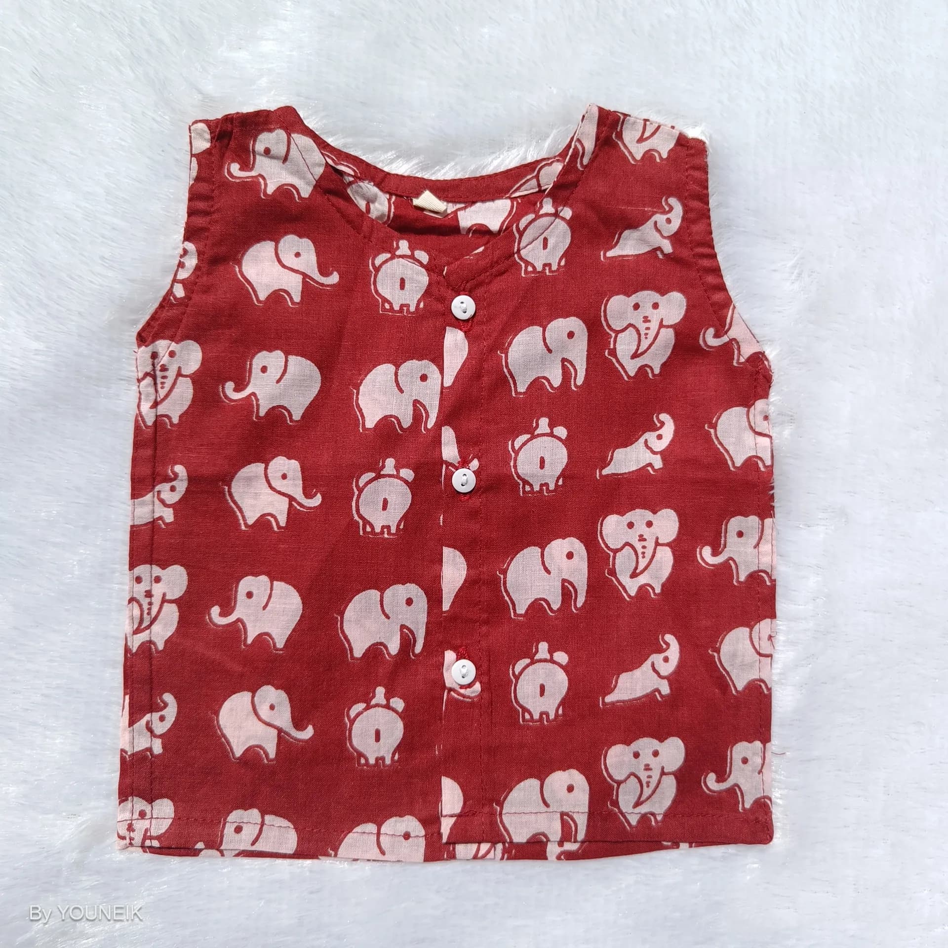 0-3m 100% Cotton Printed Sleevless Baby Jabla