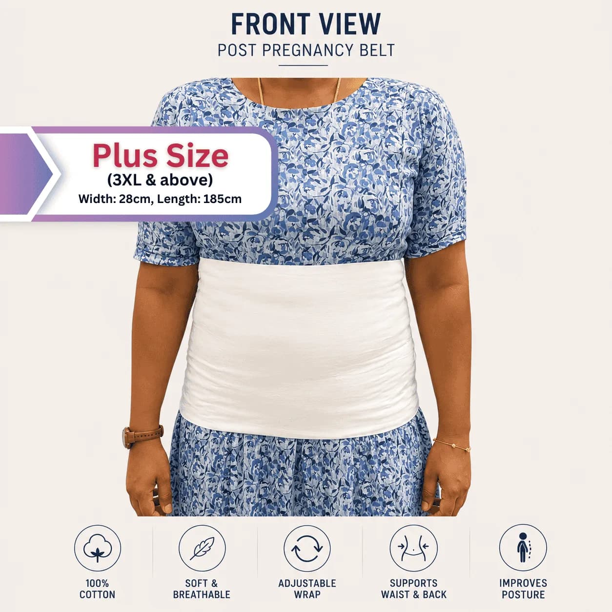 Cotton Belly Wrap Belt | Big Size | 100cm+