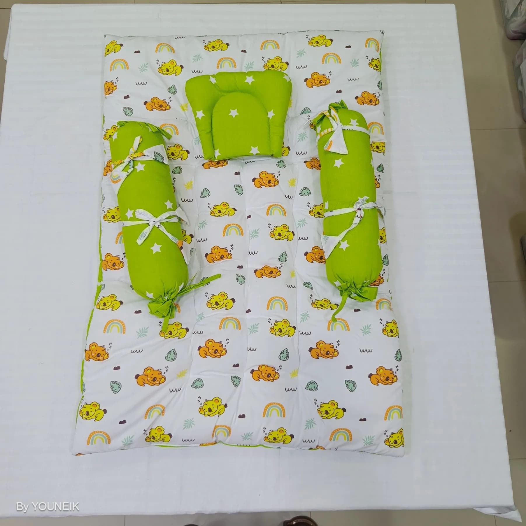 Baby Bedding Set with Bolster & Head Pillow  