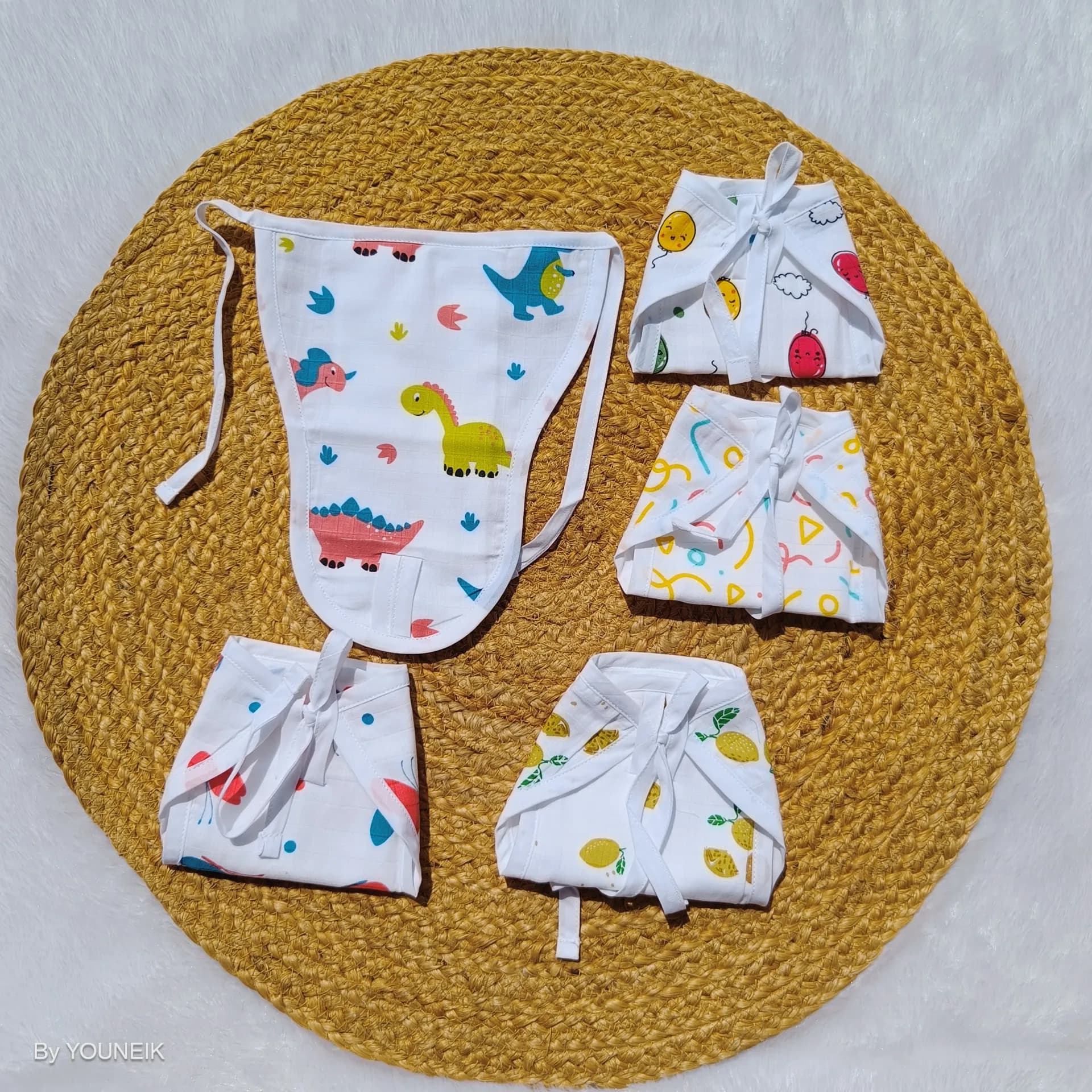 0-3m Muslin Cotton Baby Langots Pack of 5 Pieces | Reusable Cloth Nappies for Newborns
