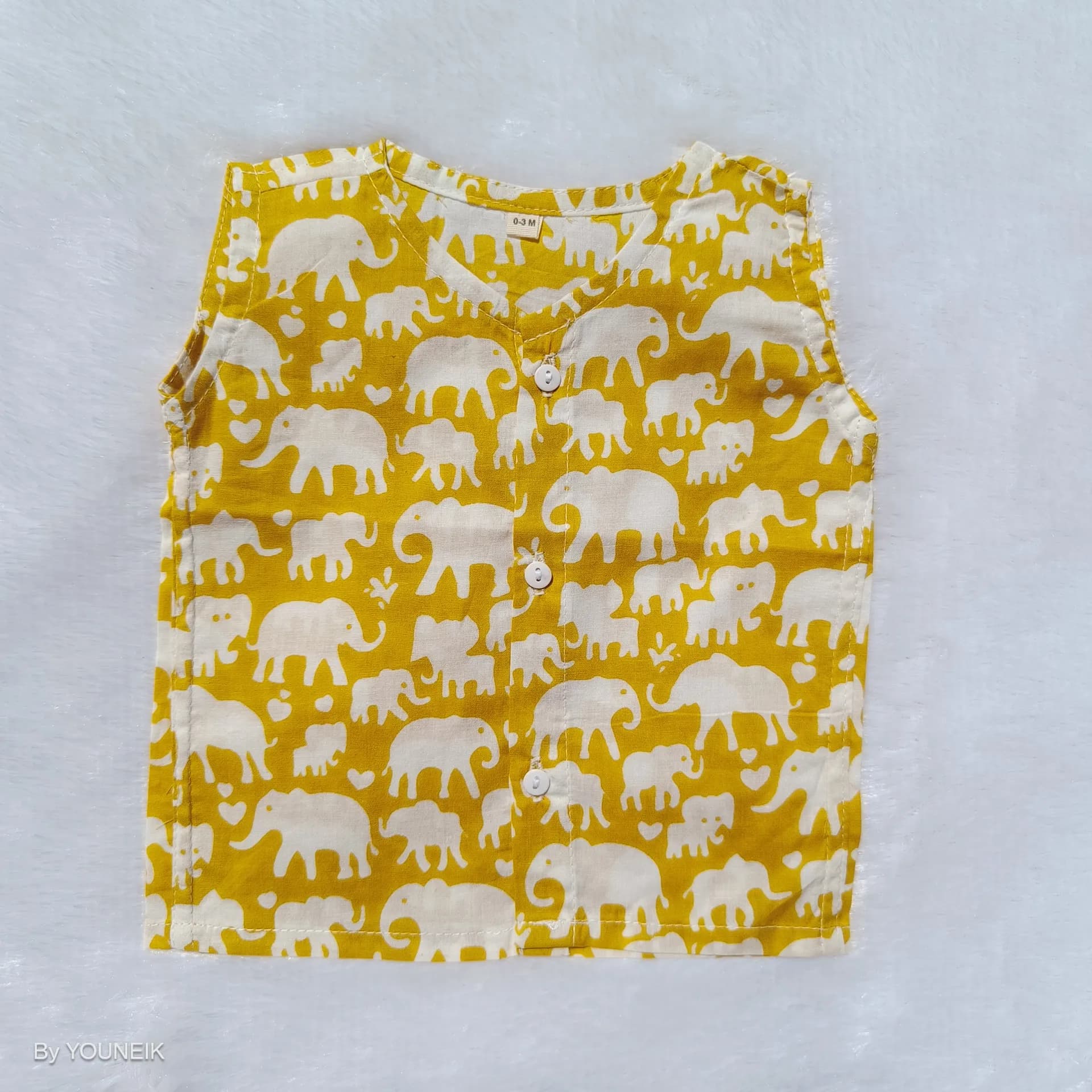 0-3m 100% Cotton Printed Sleevless Baby Jabla