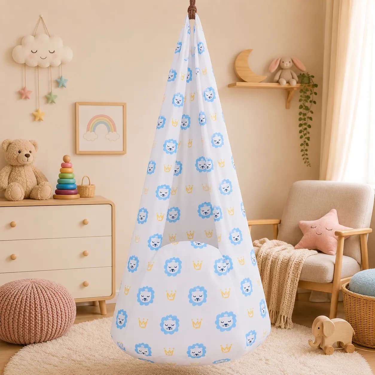 Head Support Thottil/Cradle 100% Cotton 3.5m Length, 51" Width - Lion