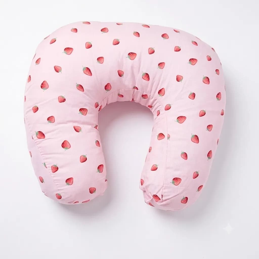 Large Feeding Pillow Baby Pink Strawberry