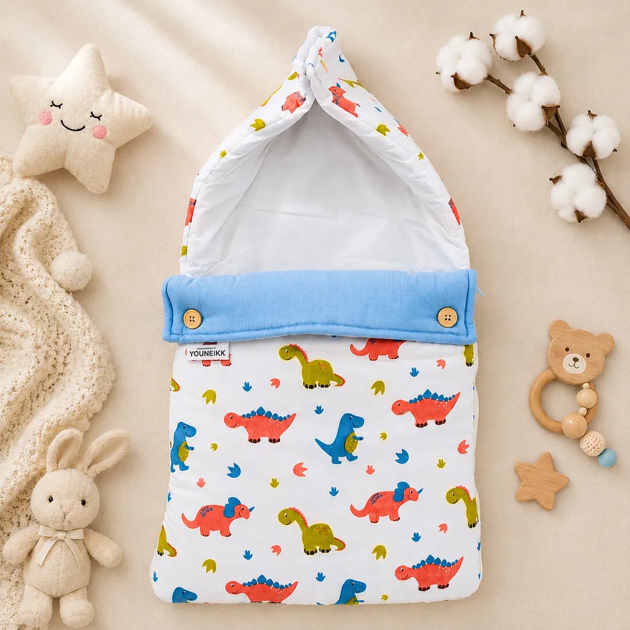Muslin Cotton Baby Nest – Button Closure | Newborn Carry Bed | Sleeping Nest
