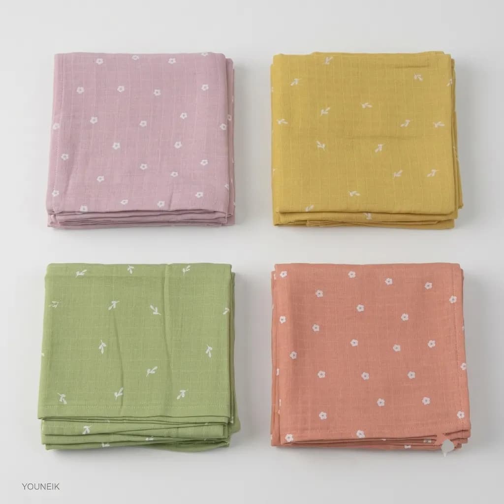 75*150cm Solid Colour Muslin Bath Towels | 4 Pieces