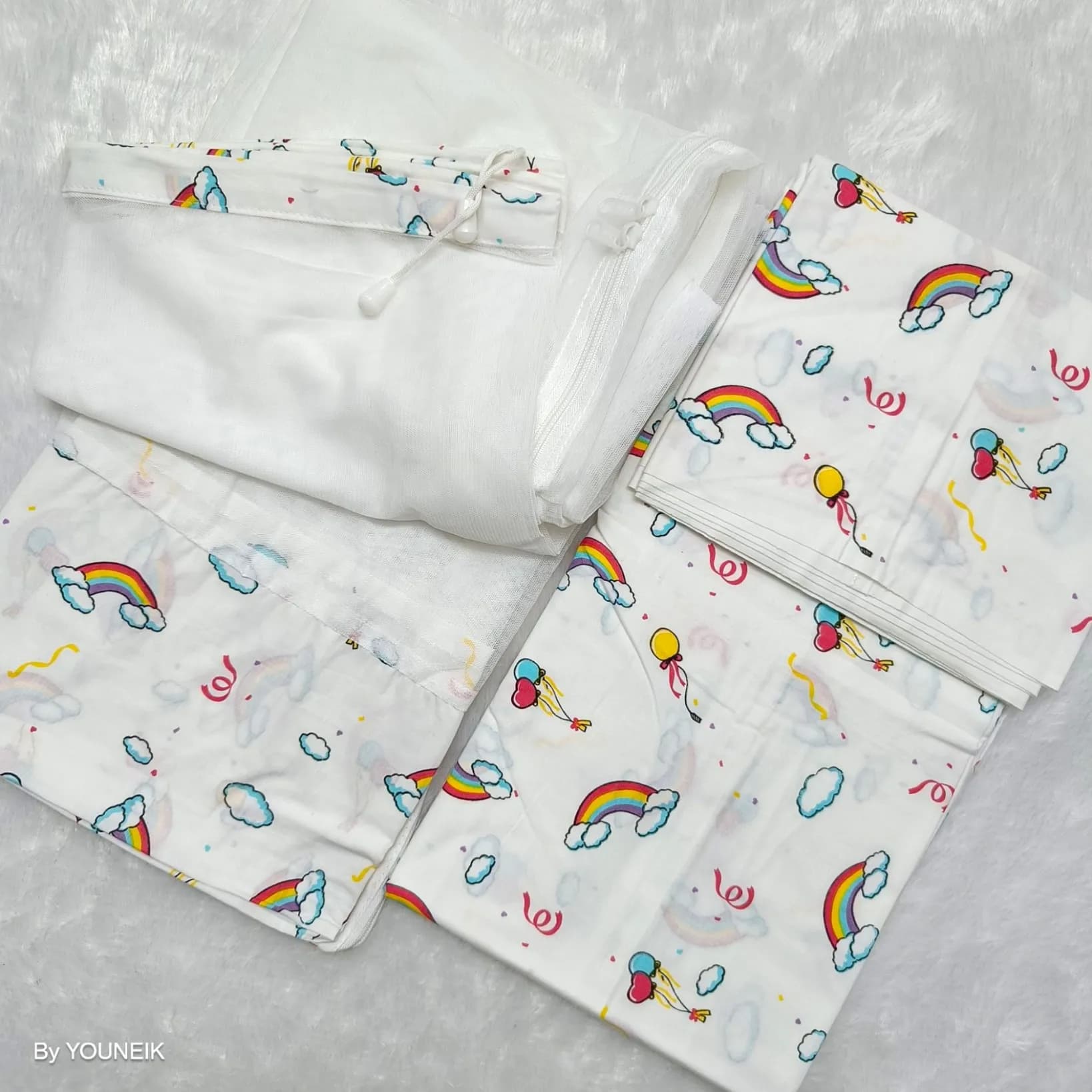 Organic Cotton Thottil/Cradle Clothe & Net 3.6m