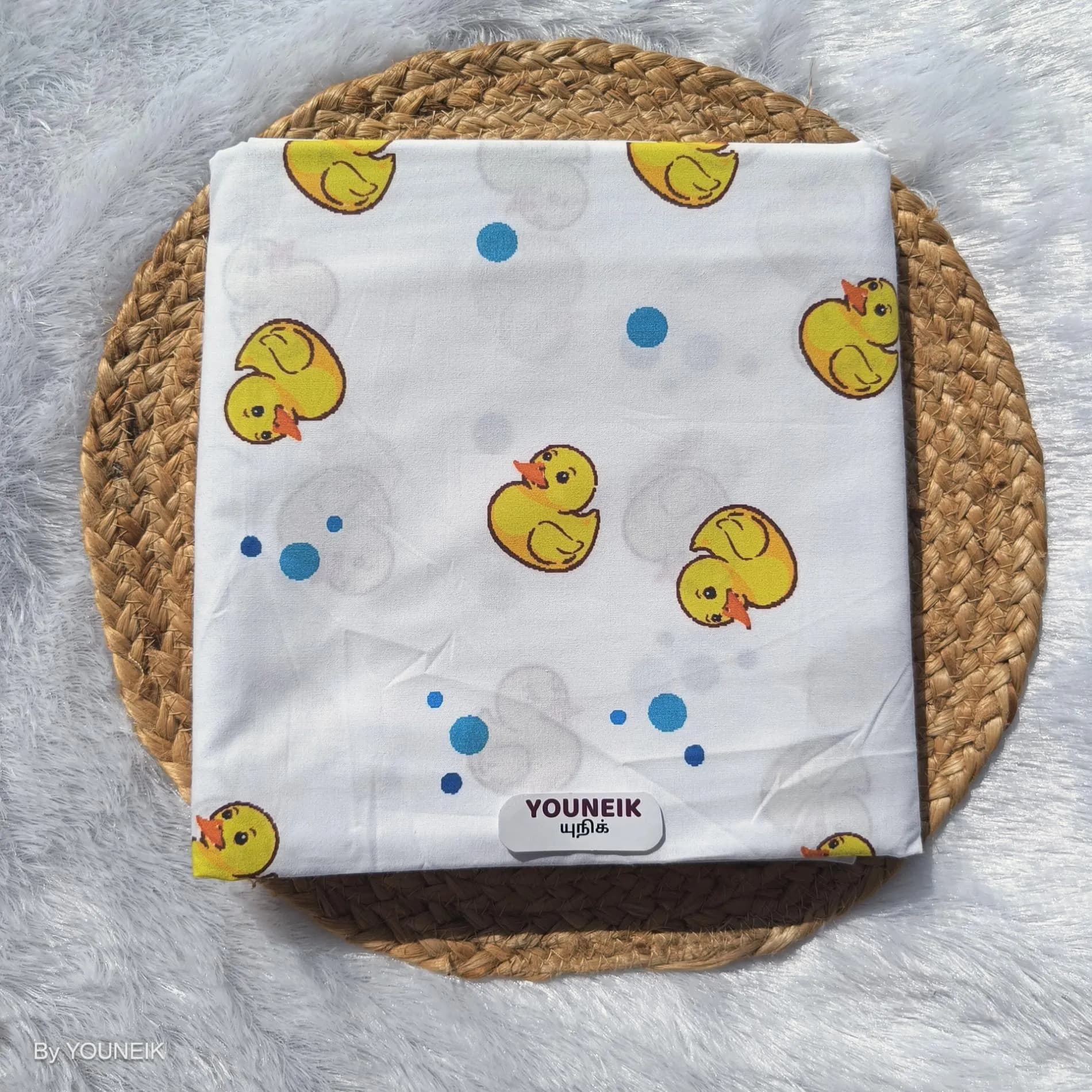 51" Width 100% cotton Thottil/Cradle - Yellow Duck 