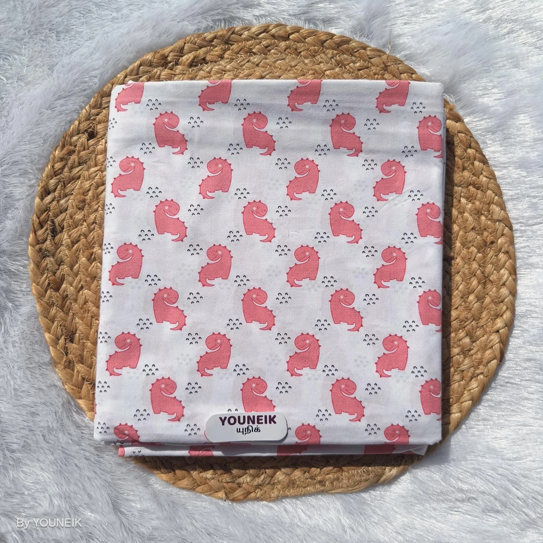 51" Width 100% cotton Thottil/Cradle - Pink Dragon