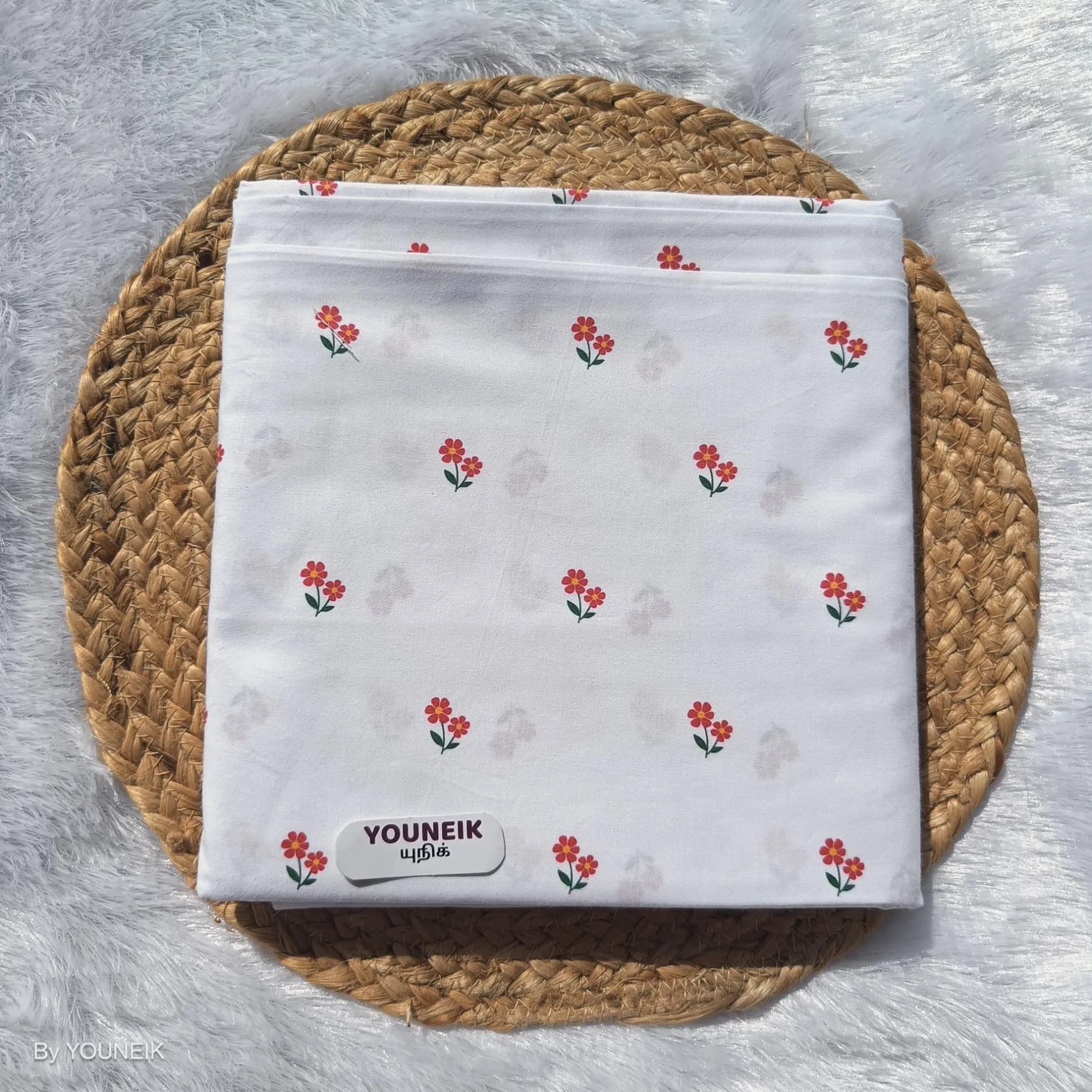 51" Width 100% cotton Thottil/Cradle - red flower