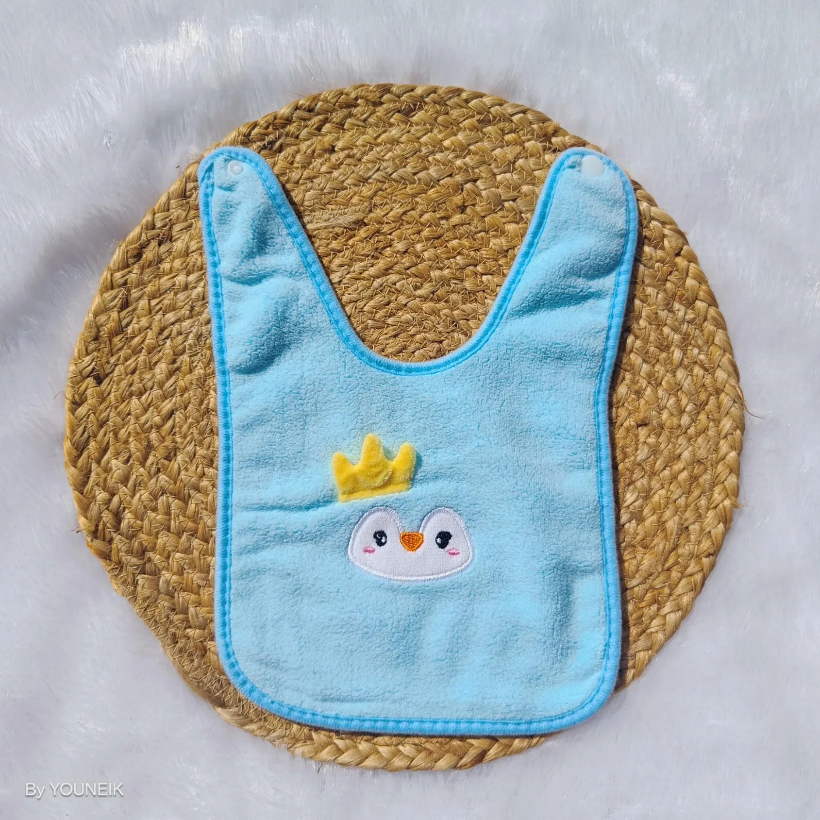 Baby Bib Coral Fleece | Blue