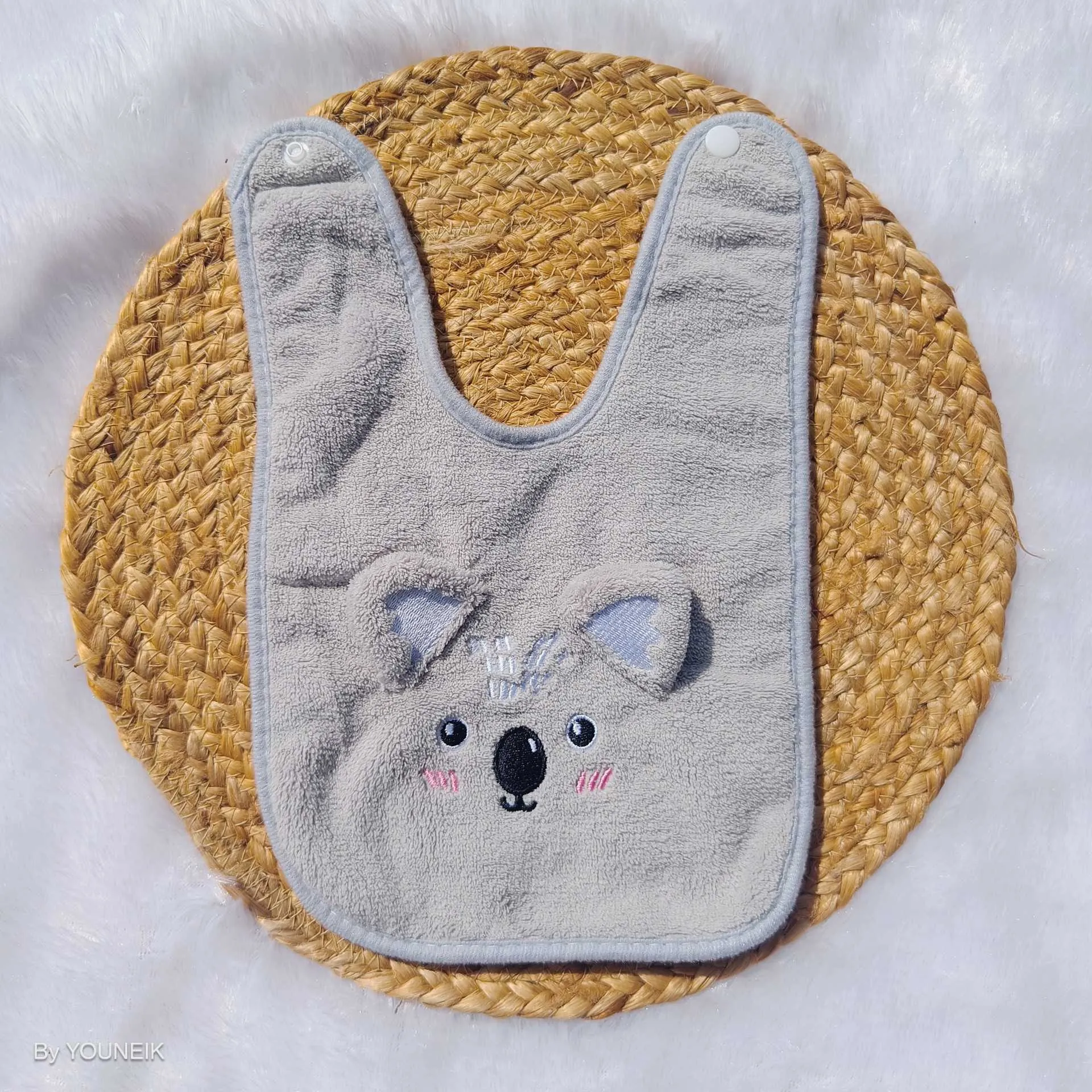 Baby Bib Coral Fleece | Grey