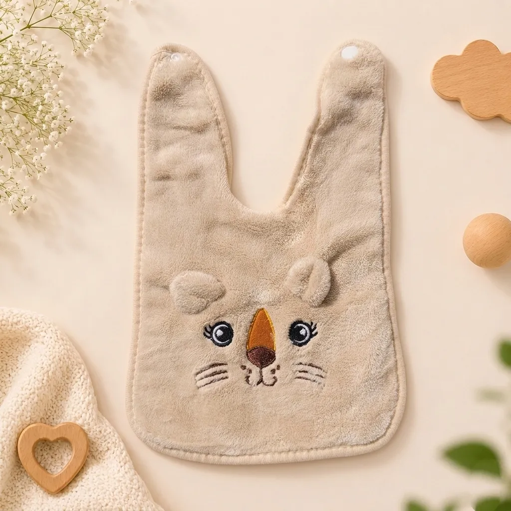 Baby Bib Coral Fleece | Beige