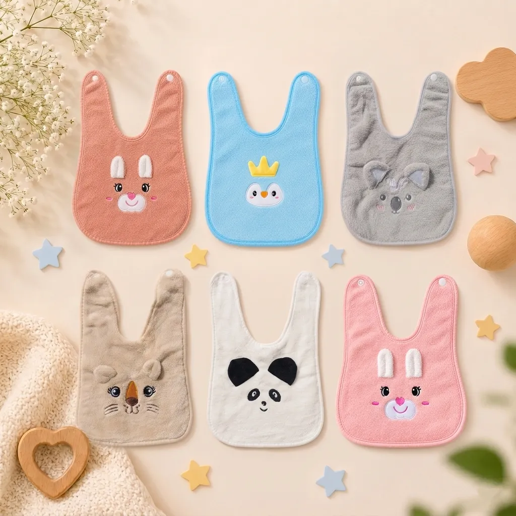 Baby Bib Coral Fleece | Pack of 6