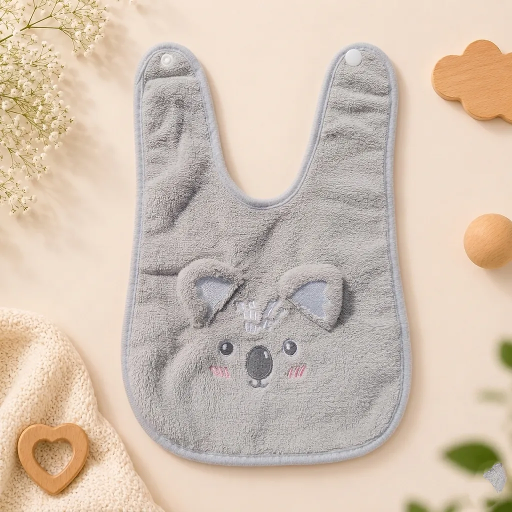Baby Bib Coral Fleece | Grey