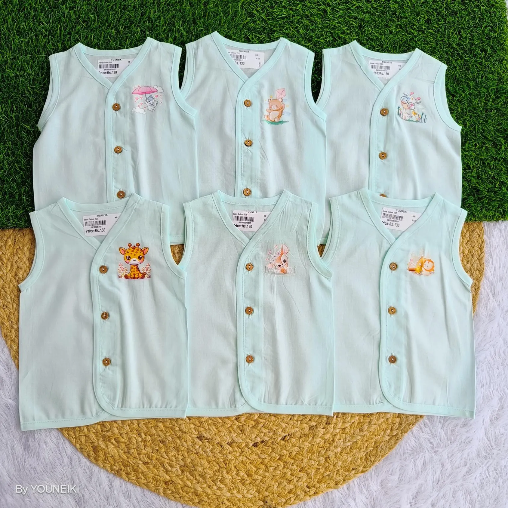 Organic Cotton Jabla | 6 Pieces | Mint Blue Colour 2