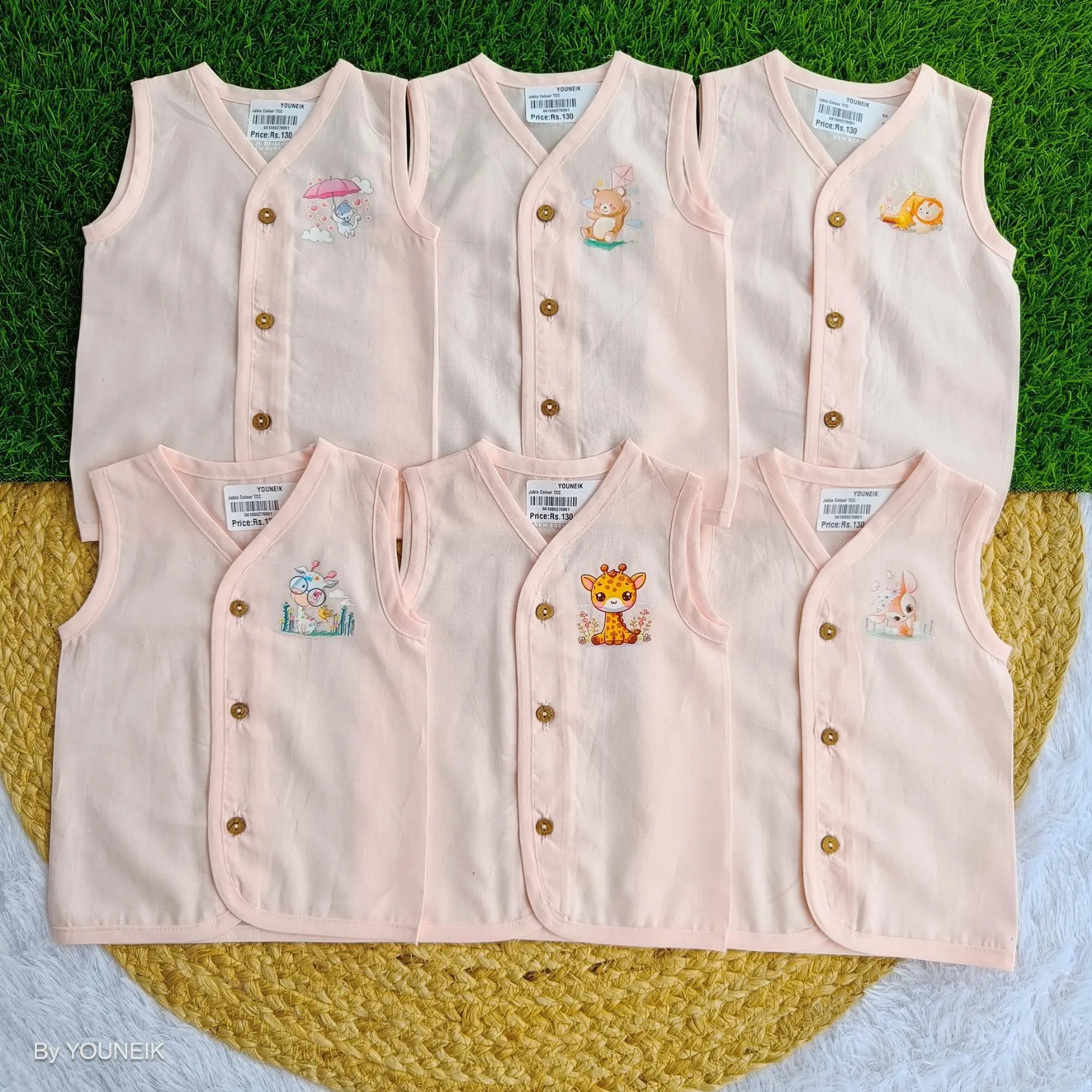 Organic Cotton Jabla | 6 Pieces | Pink
