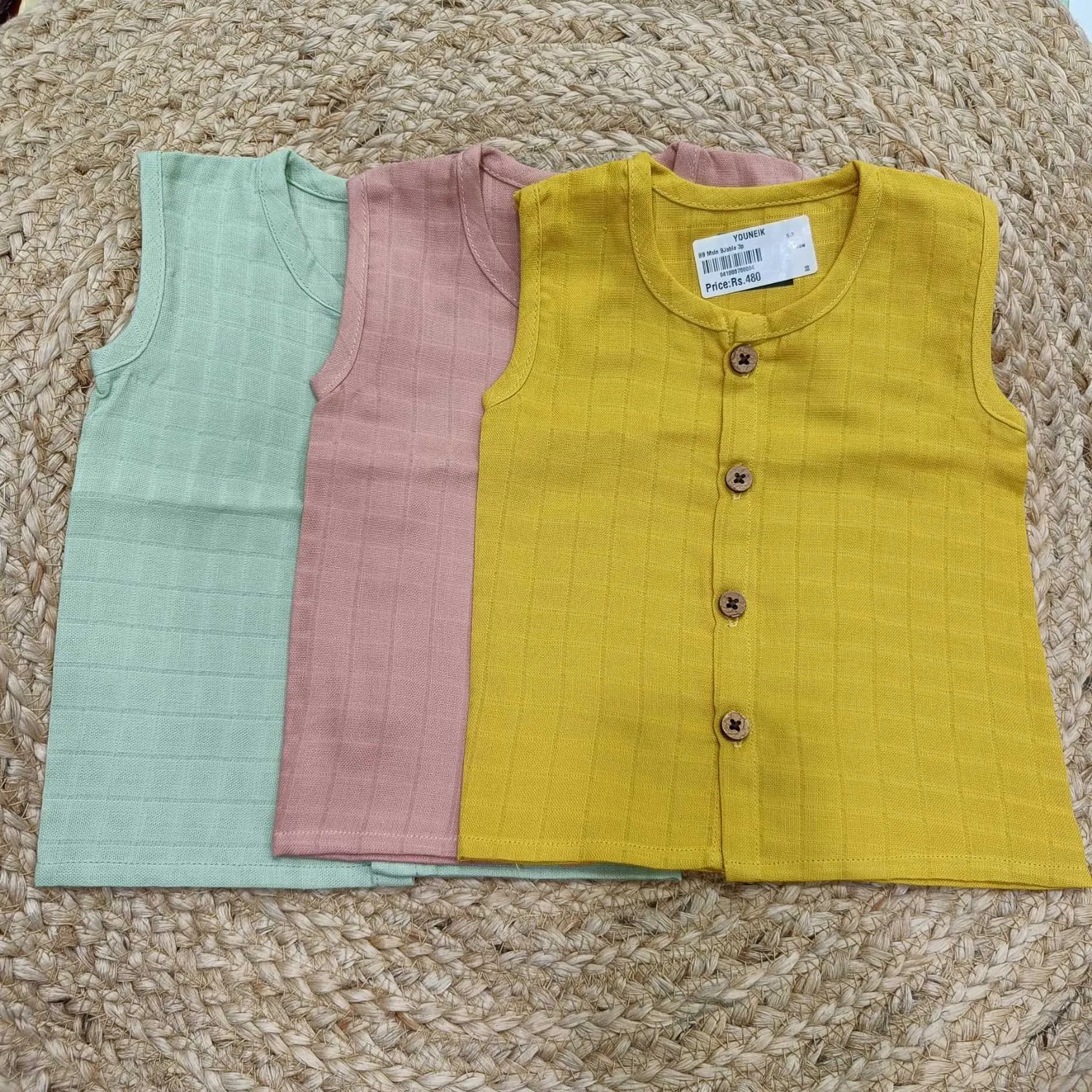 BB 3p Muslin Colour Jabla Combo Yellow