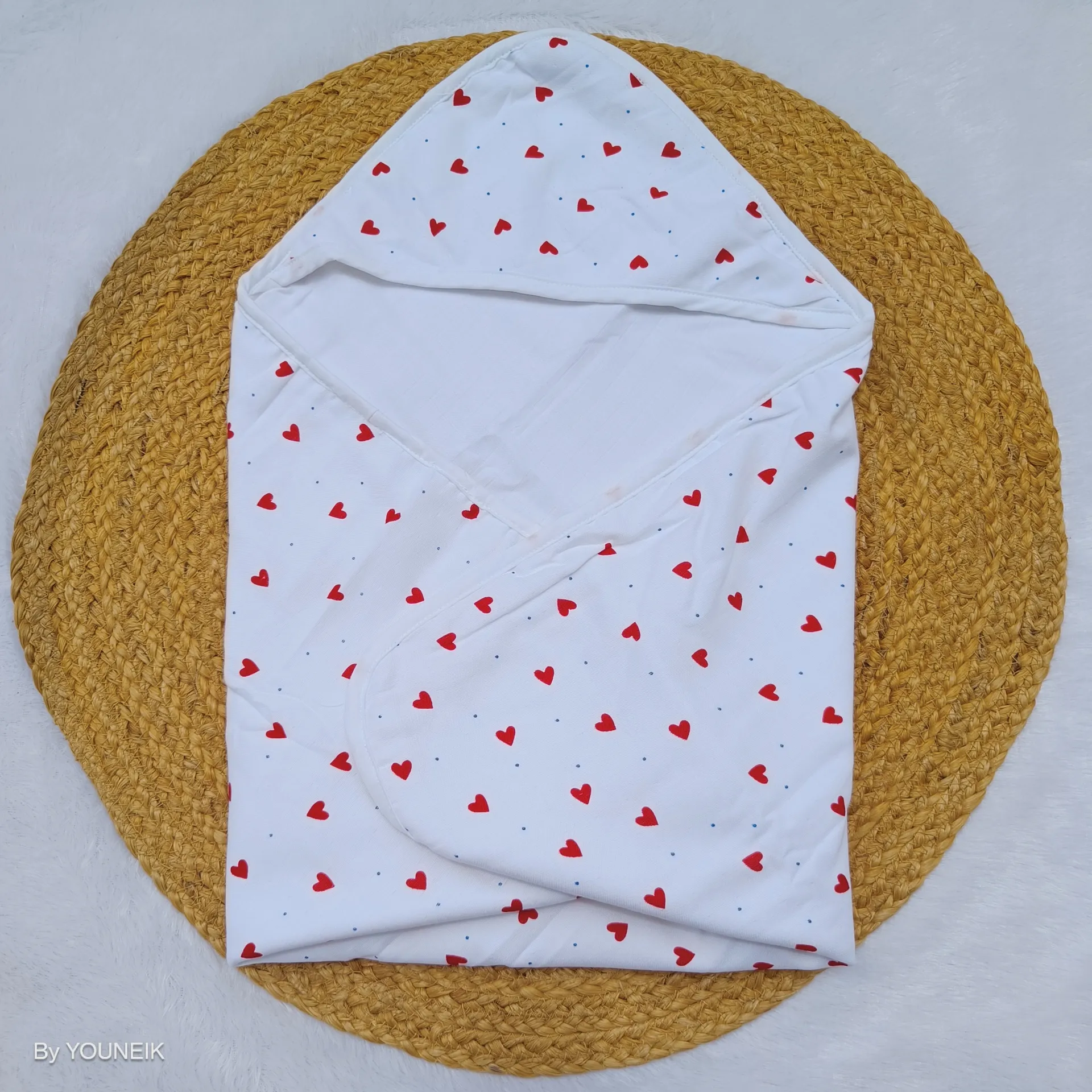 10 Layer Muslin Hooded Blanket 70*70cm - Heart