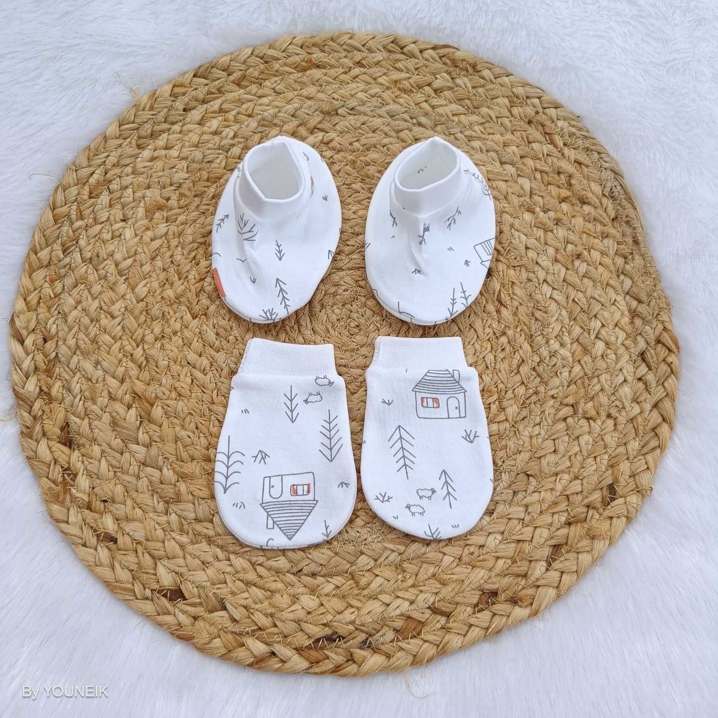 Cotton Mittens Booties 0-3m | White House