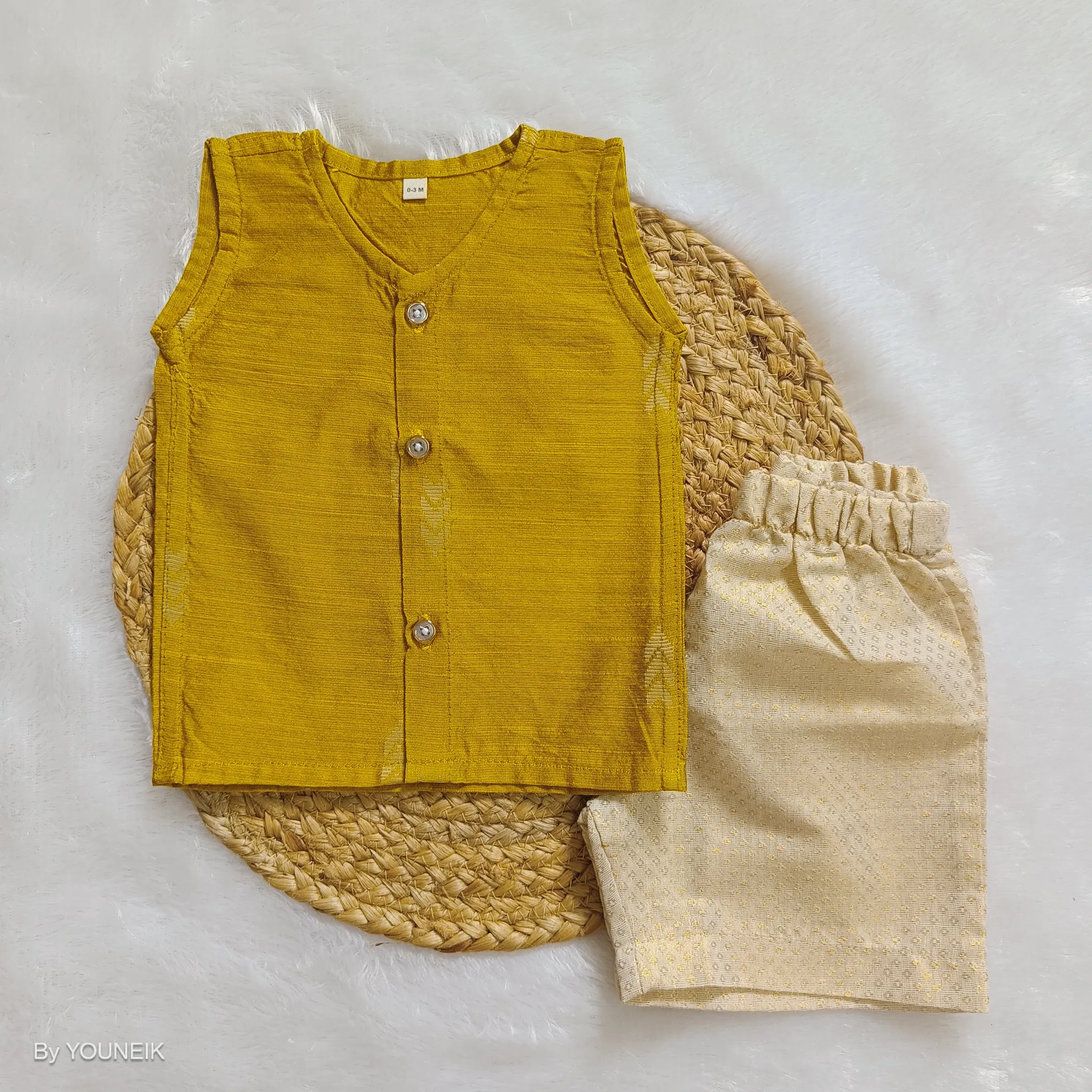 Baby Ethnic Jabla Shorts Set EJS11 Yellow