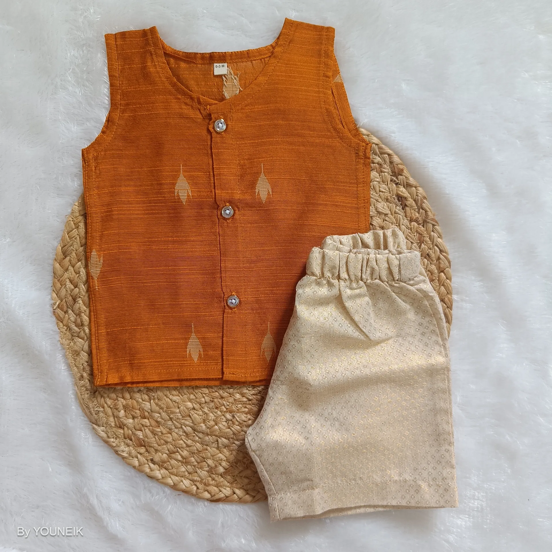 Baby Ethnic Jabla Shorts Set EJS12 Orange