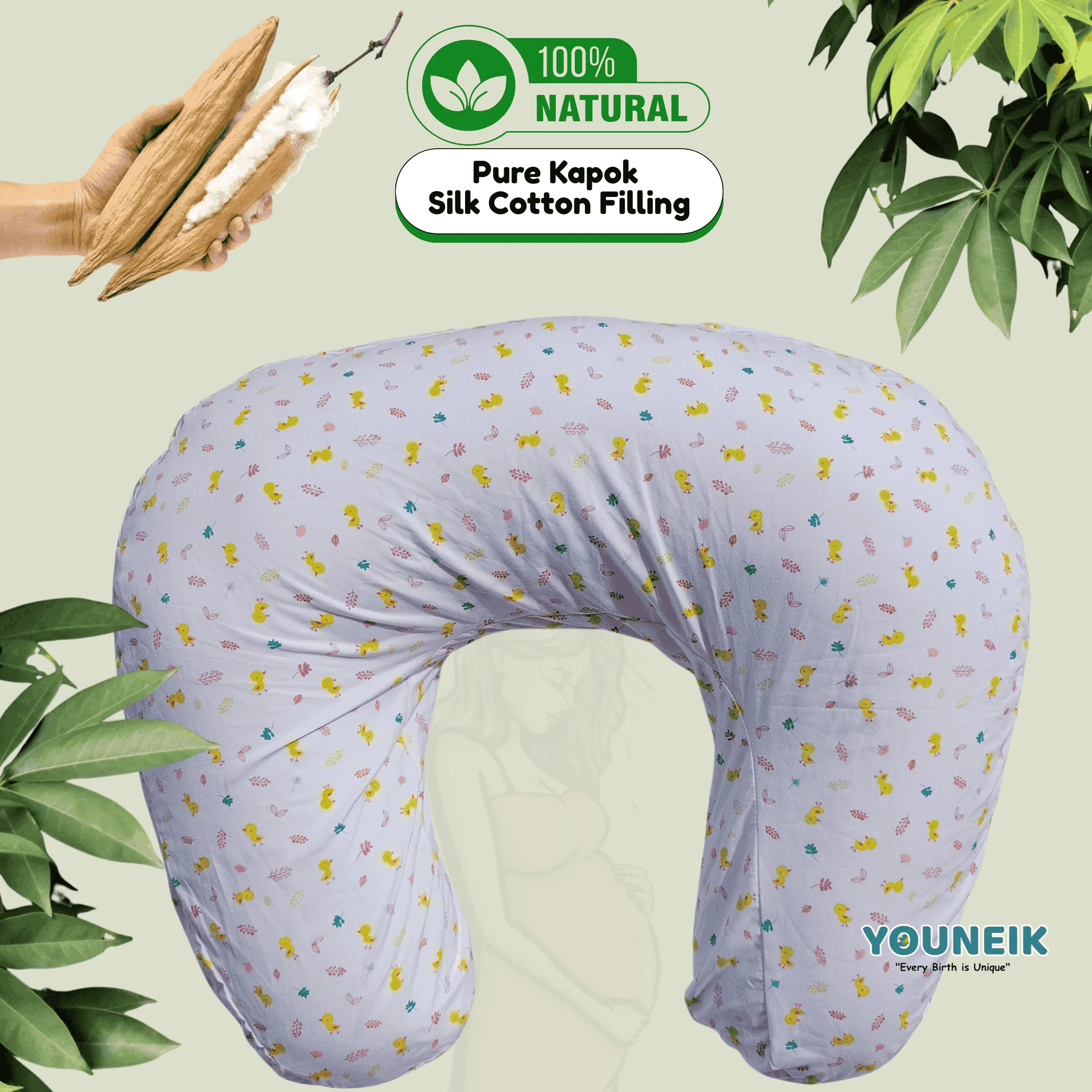 100% Pure Kapok Silk Cotton Feeding Pillow