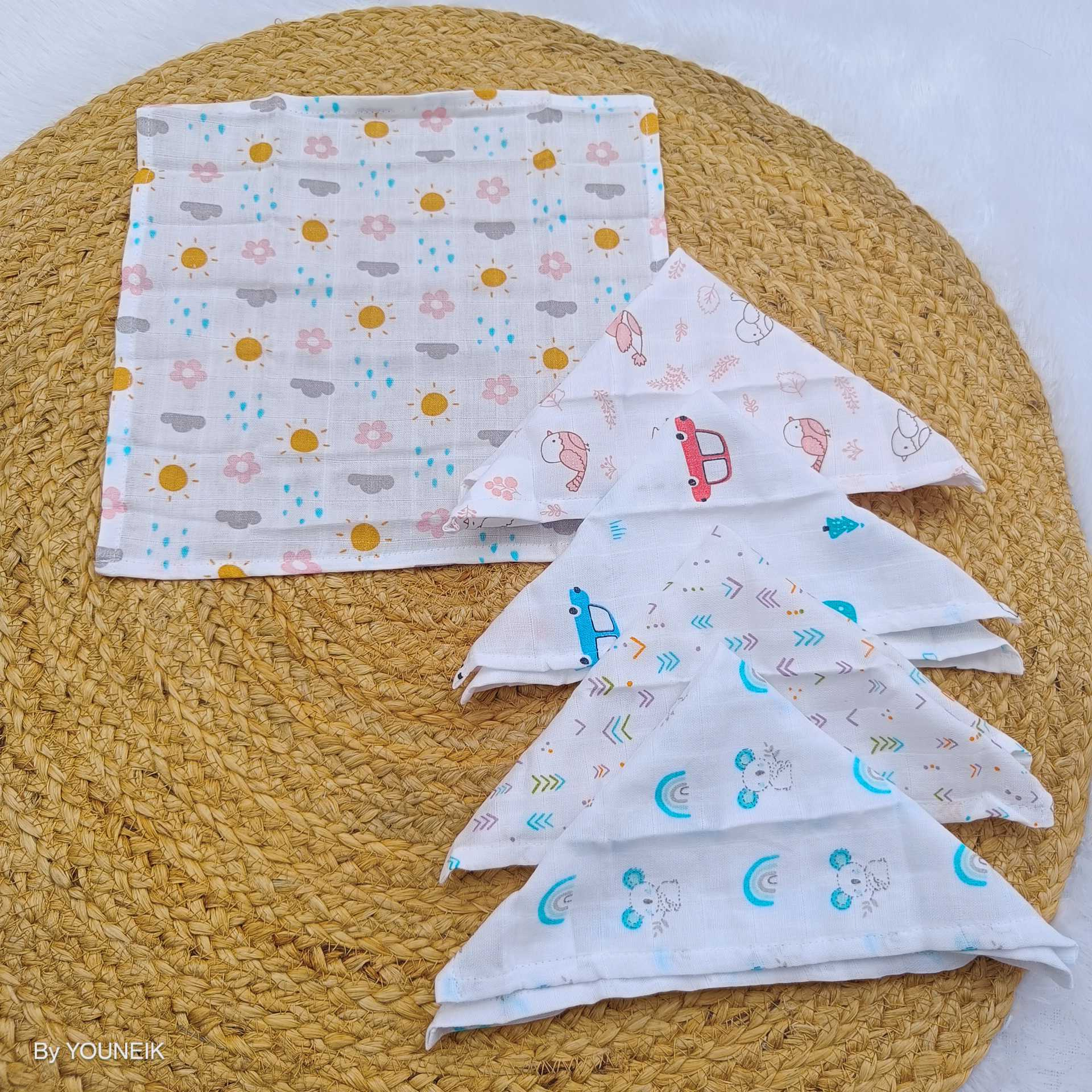 5pcs Organic Muslin Cotton wash Cloth