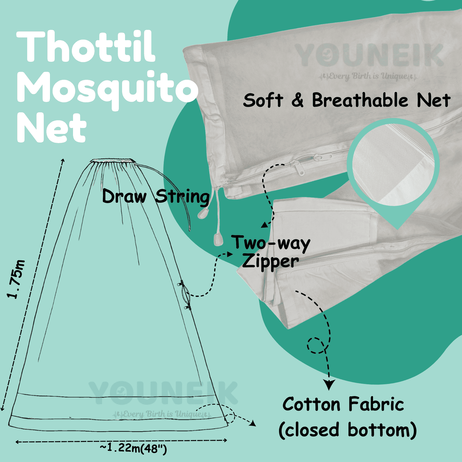 Thottil Mosquito Net | white