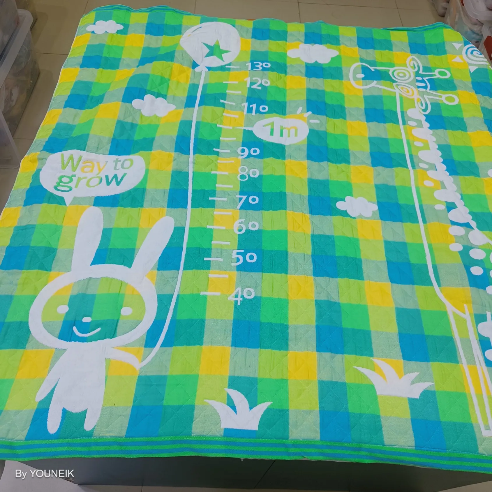 Muslin Checked Quilted Playmat 120*110cm