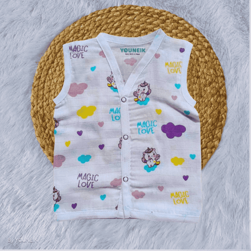 Muslin Jabla Snap Button 0-3m | Unicorn Magic Love
