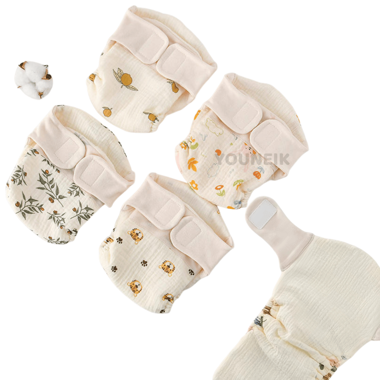 New Muslin Cloth Diaper Leak-Proof - 5 Pieces Pack