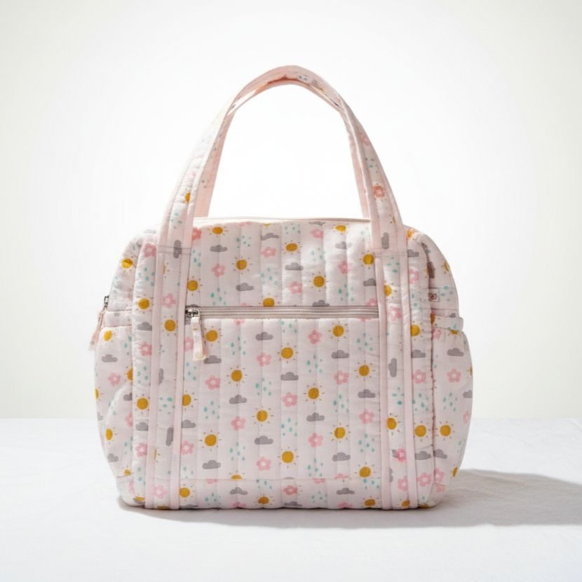 Muslin Diaper Bag - Pink Sun Cloud