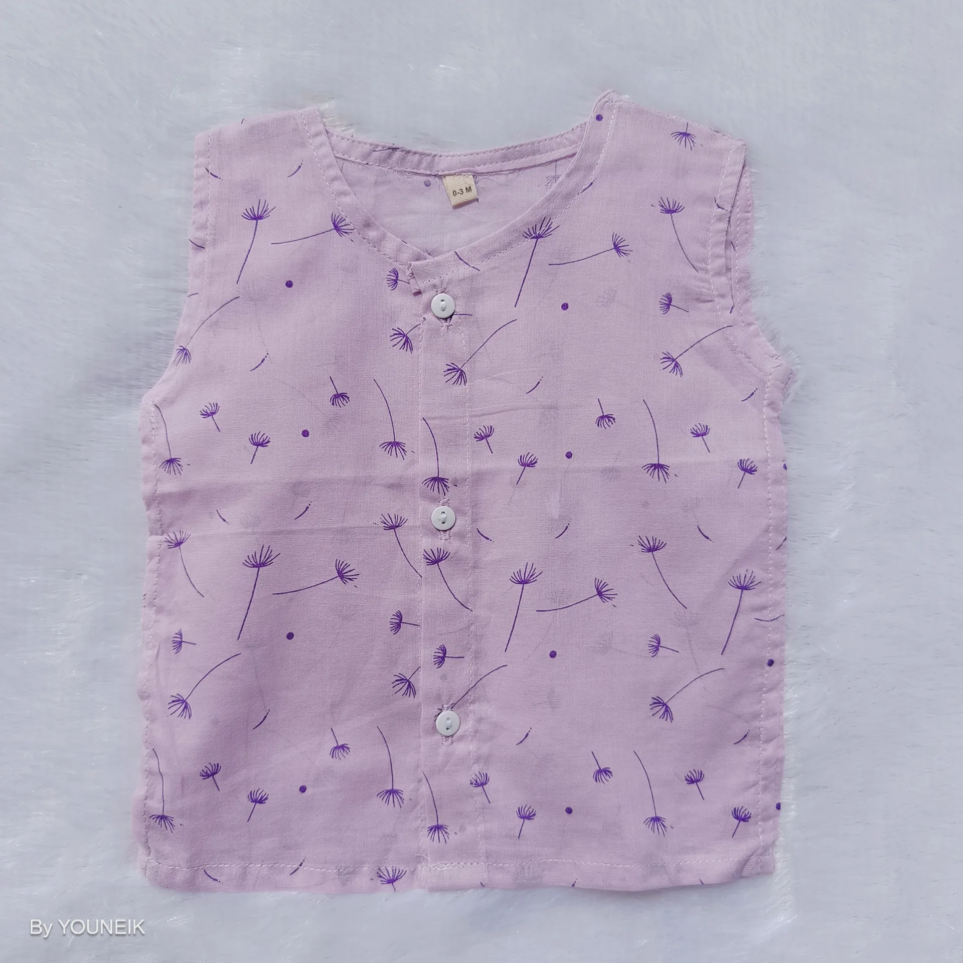0-3m 100% Cotton Printed Sleevless Baby Jabla