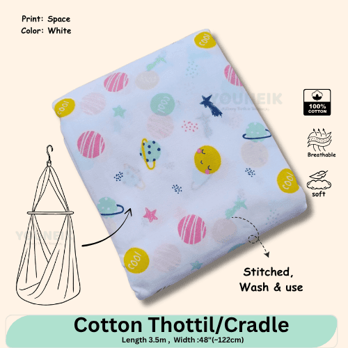 Cotton Thottil/Cradle | 3.5m | White Space