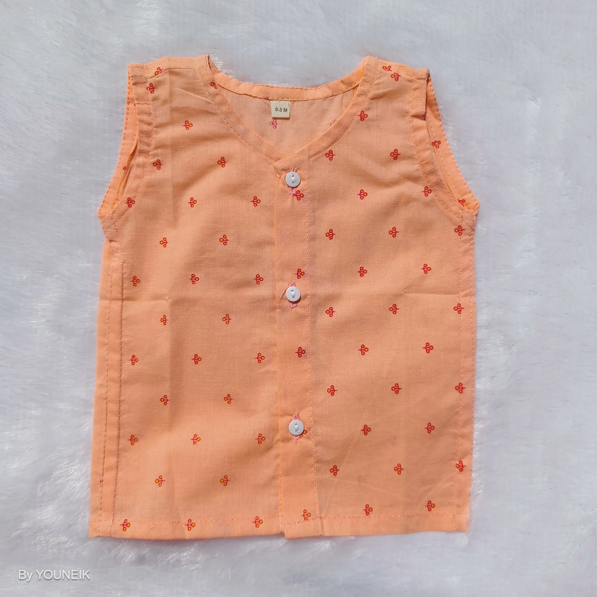0-3m 100% Cotton Printed Sleevless Baby Jabla