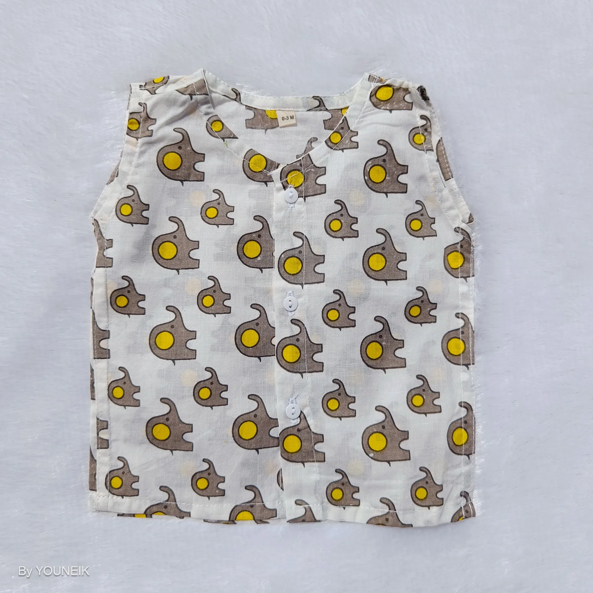 0-3m 100% Cotton Printed Sleevless Baby Jabla