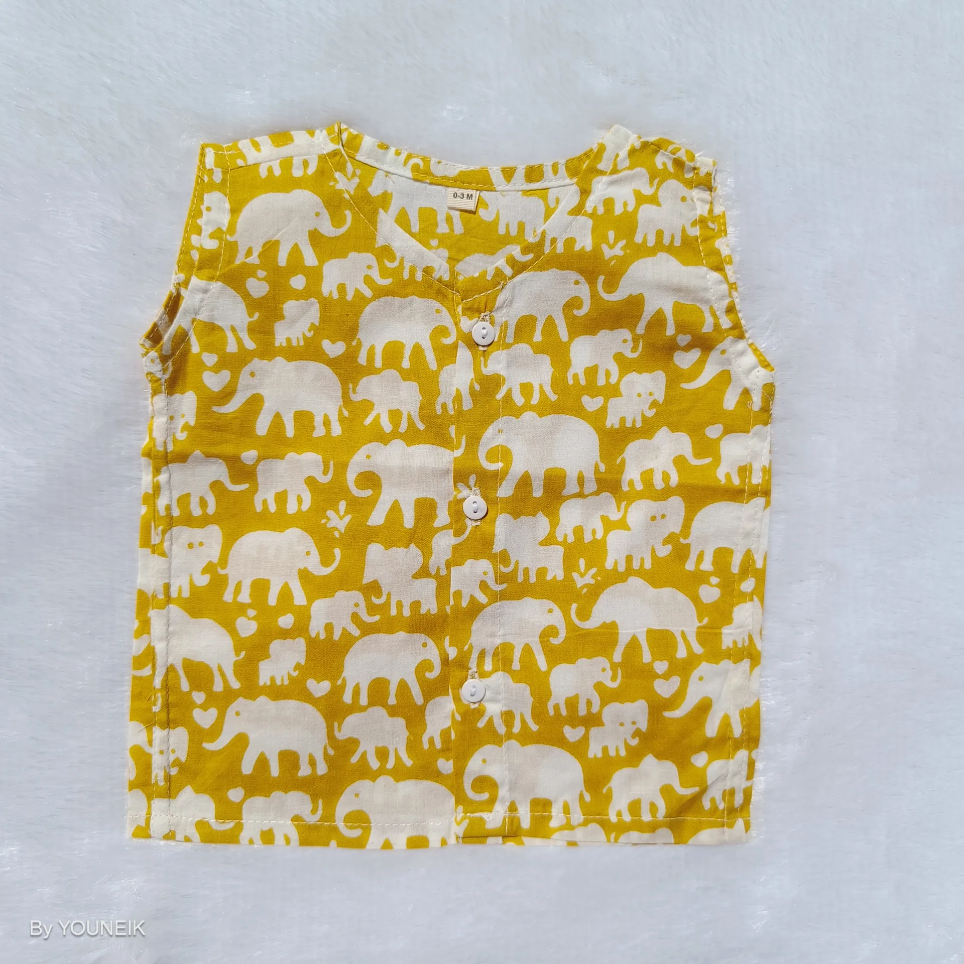 0-3m 100% Cotton Printed Sleevless Baby Jabla