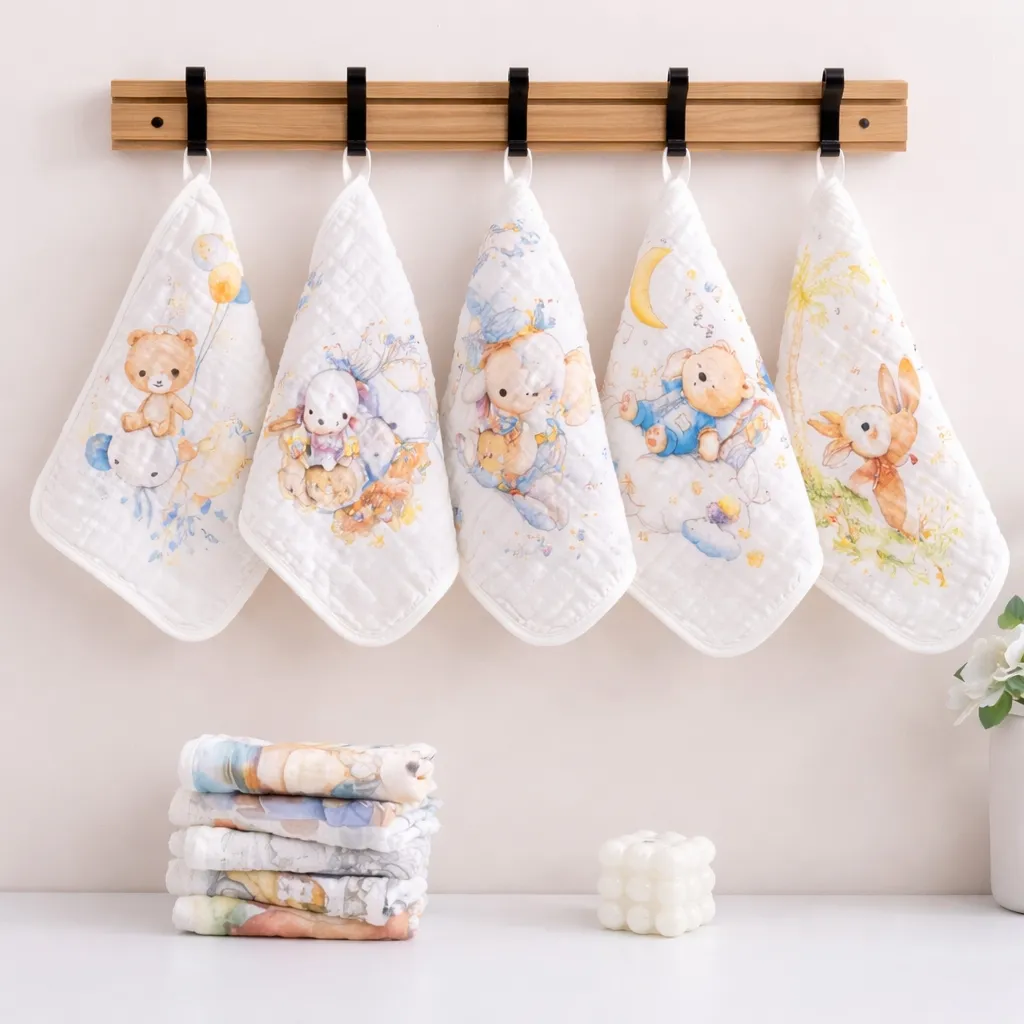 Pack of 5 Digital Printed Wash Cloth 30*30 cm