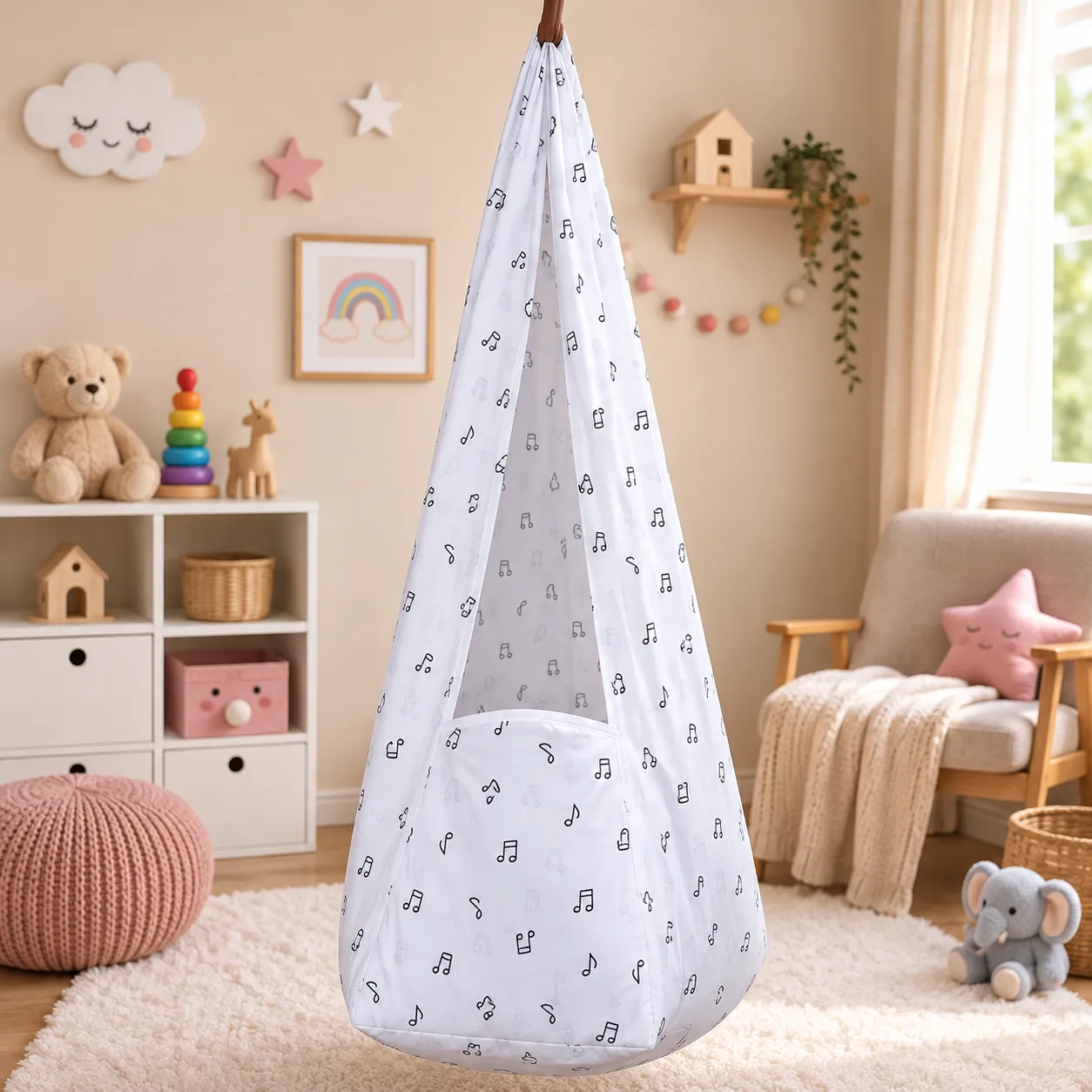 Head Support Thottil/Cradle 100% Cotton 3.5m Length, 51" Width | Music Notes