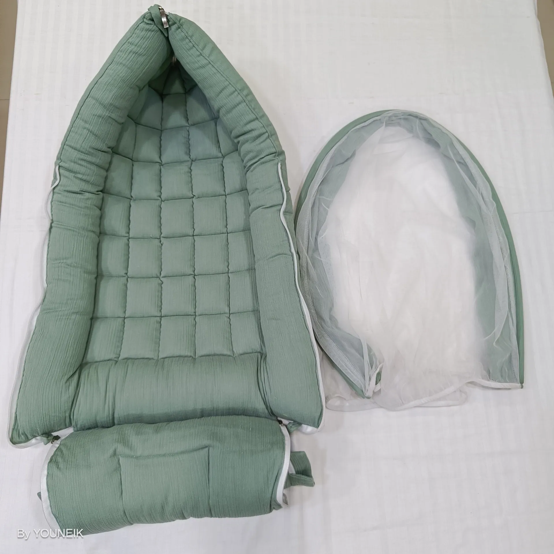 Multi Purpose Cotton Baby Bed |100% Kapok Cotton Filling | Muslin Cover