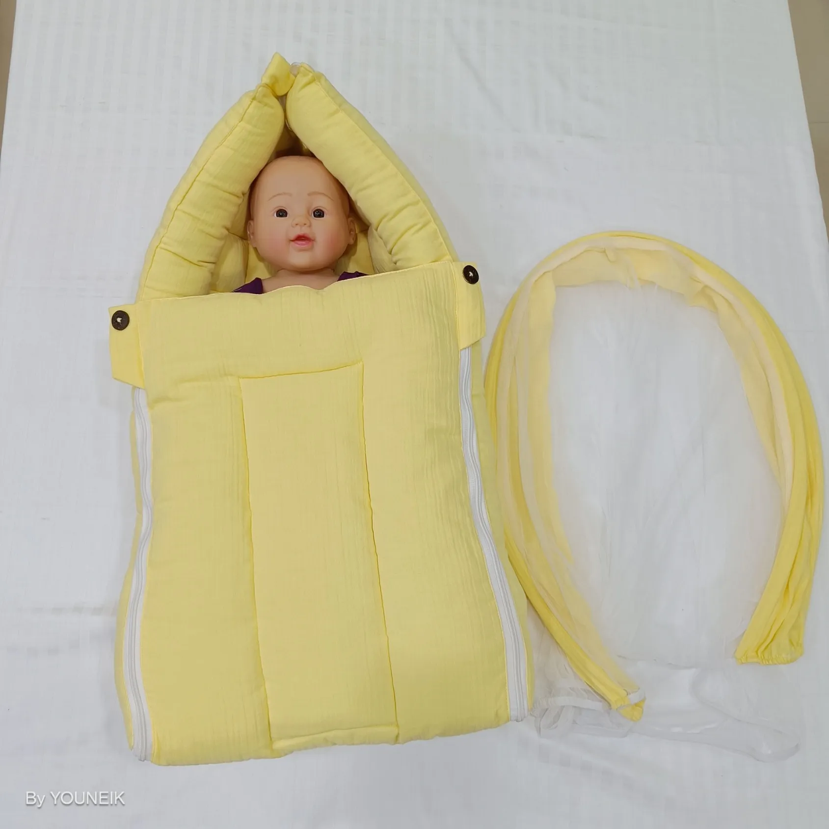 Multi Purpose Cotton Baby Bed |100% Kapok Cotton Filling | Muslin Cover