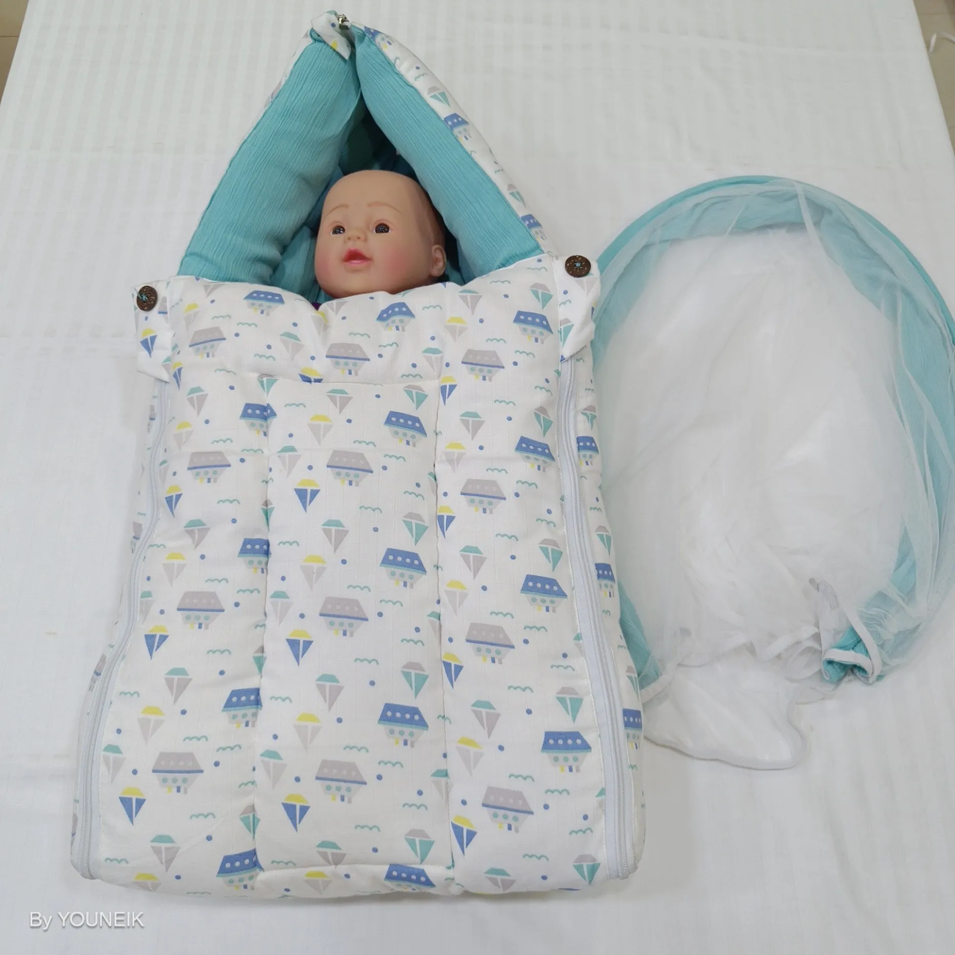 Multi Purpose Cotton Baby Bed |100% Kapok Cotton Filling | Muslin Cover