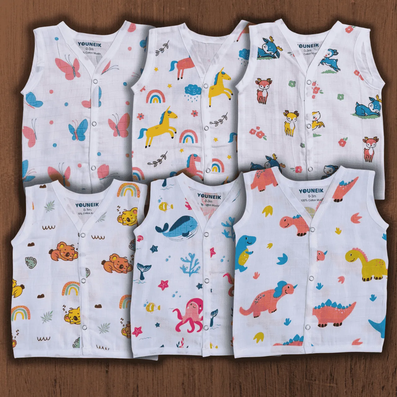 Muslin SB Jabla 6 Pieces - Animals