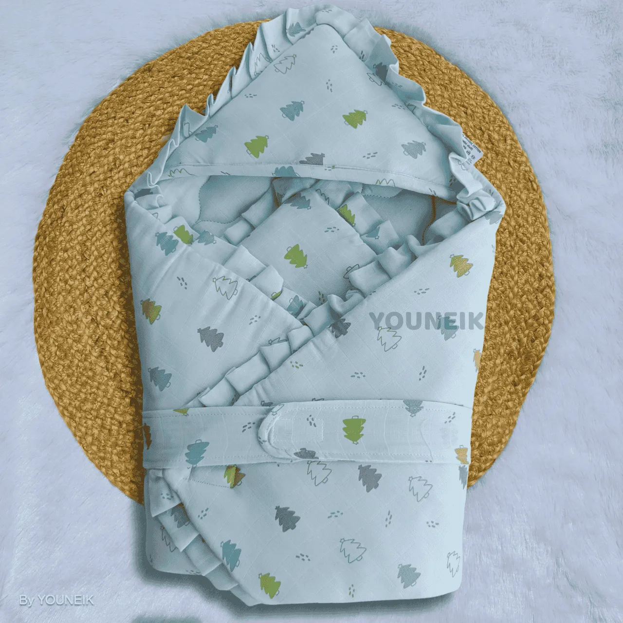 Muslin Wrap Bed - Blue Tree