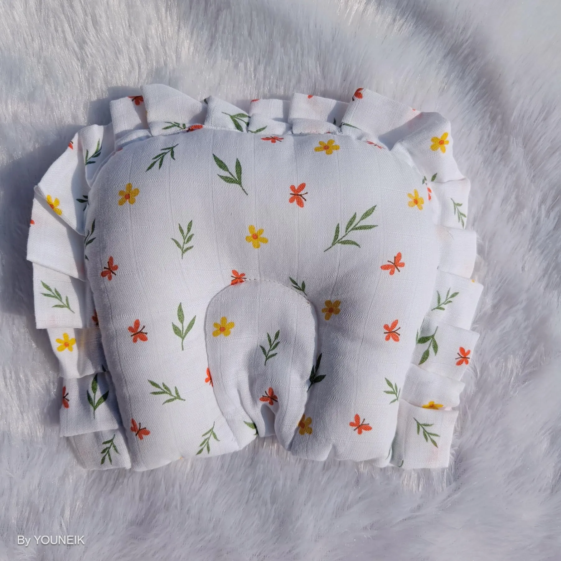 Muslin Frill Baby Head Pillow